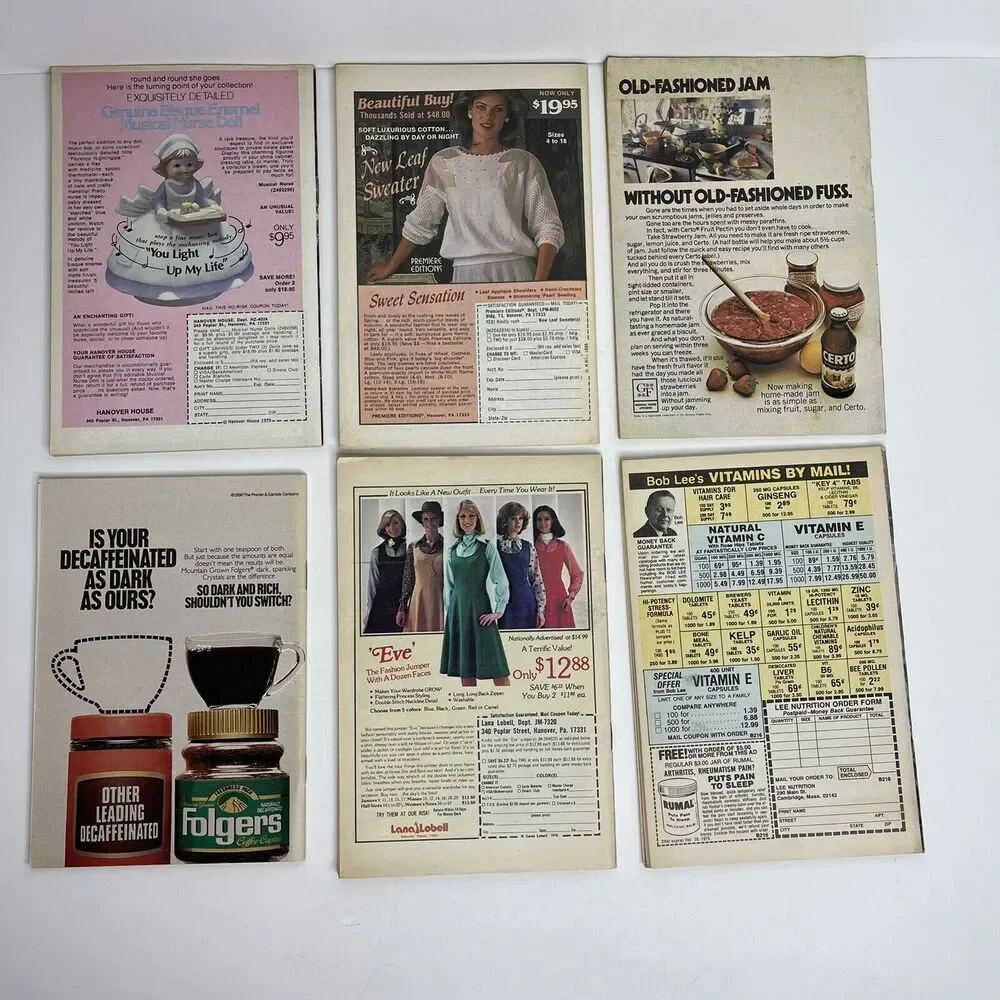 VINTAGE Lot of 6 The WORKBASKET‎ Magazine Paperback 70's 80's 90's